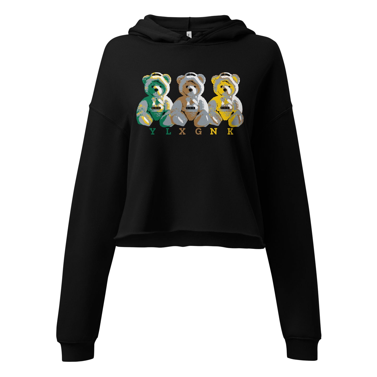 3REE Bear Besticktes Crop Hoodie β Stilvoll & Premium | YLXGNK | Bella + Canvas 7503 - Women's Crop Sweatshirt - 1840767_9633