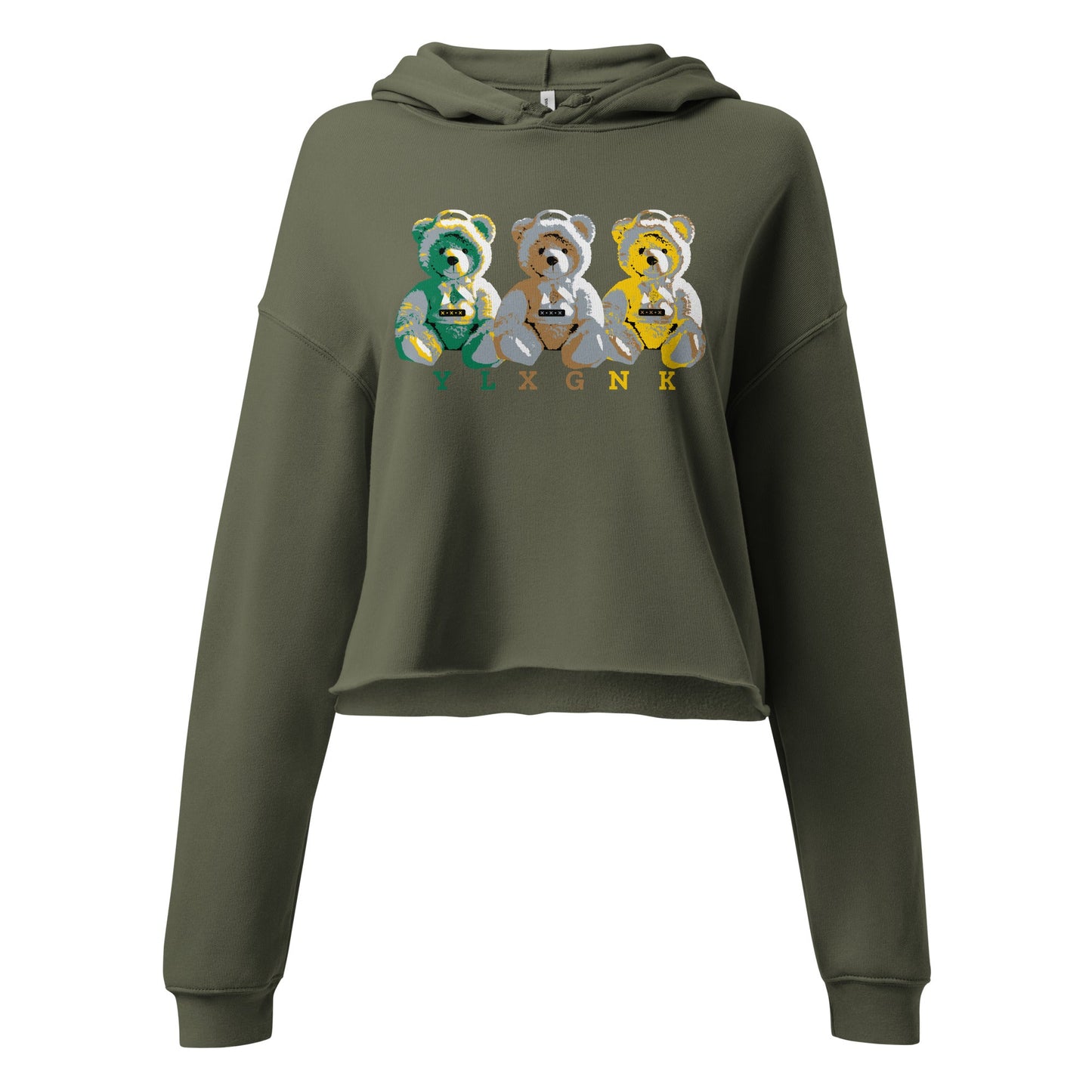 3REE Bear Besticktes Crop Hoodie β Stilvoll & Premium | YLXGNK | Bella + Canvas 7503 - Women's Crop Sweatshirt - 1840767_9643