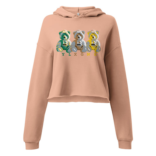 3REE Bear Besticktes Crop Hoodie – Stilvoll & Premium | YLXGNK | Bella + Canvas 7503 - Women's Crop Sweatshirt - 1840767_9638