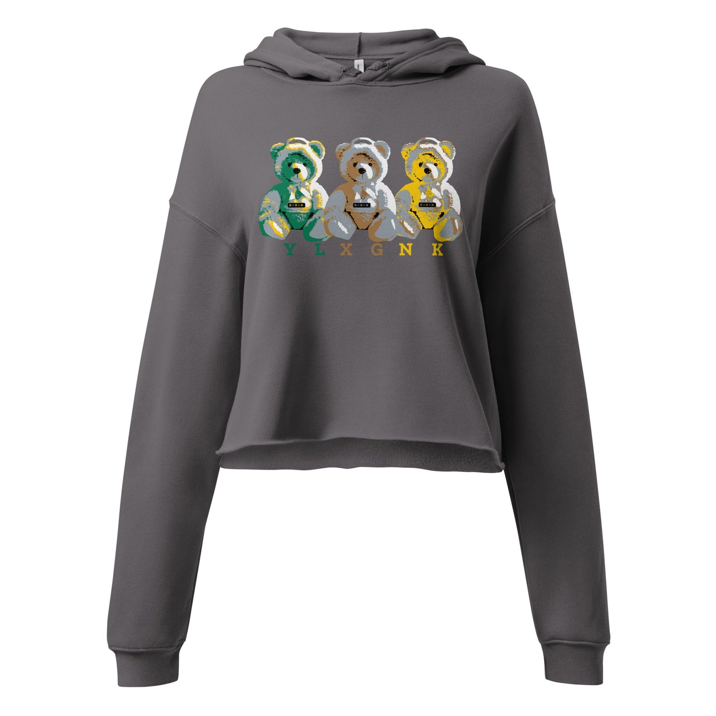 3REE Bear Besticktes Crop Hoodie β Stilvoll & Premium | YLXGNK | Bella + Canvas 7503 - Women's Crop Sweatshirt - 1840767_9648