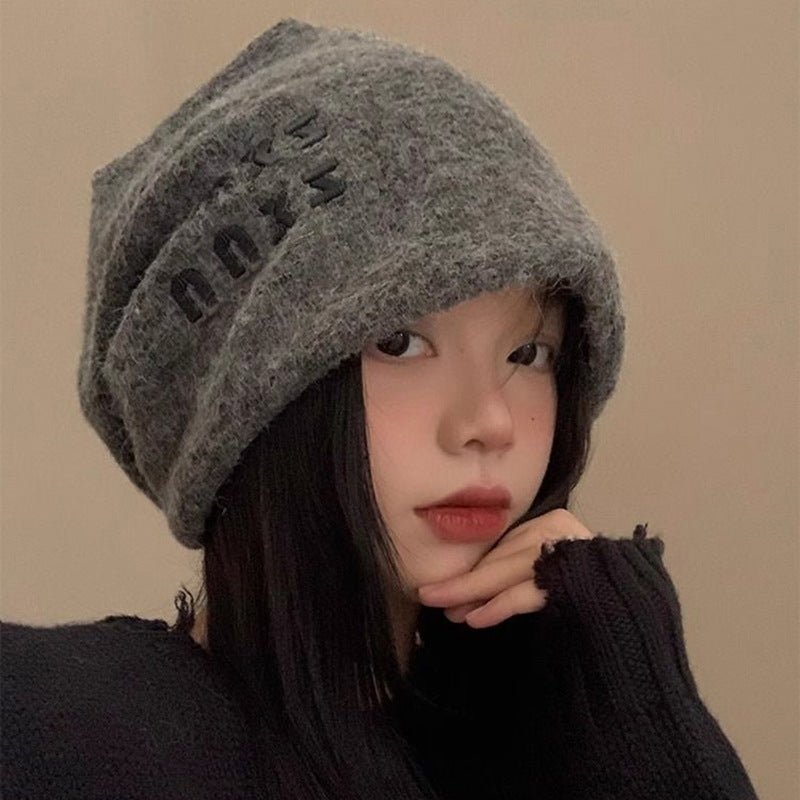 Autumn & Winter Lazy Wind Wool Heap Hat – Korean - Style Warmth - 5814005146474