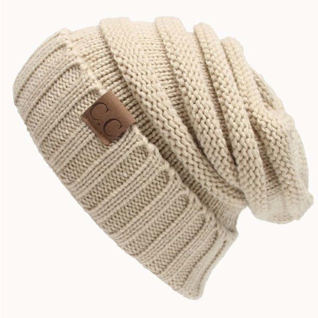 CC Beanies Winter Hat – Knitted Wool Skullies for Men & Women - 92D3BADF3F1142C9AD4F25E06CC3DF12
