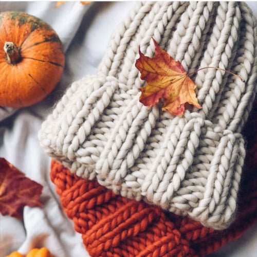 Faux Fur Knitted Beanie Hat – Chunky, Warm Winter Hat for Women - 9361B7D986864AEA89AA3AC8FEFA0F52