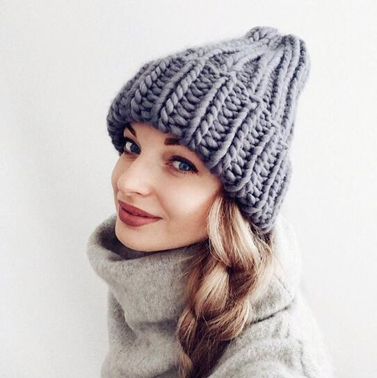 Faux Fur Knitted Beanie Hat – Chunky, Warm Winter Hat for Women - FD068F45E965463BBB0A02F758B472FB