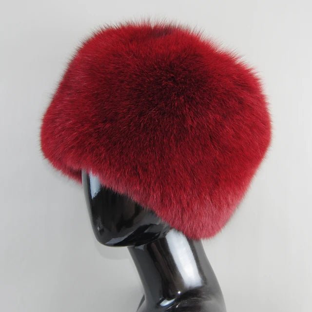 Real Fox Fur Winter Hat – Fluffy Russian Bomber Cap for Women - 8FC0778138804C7AA8D9117C1F4CD9AF