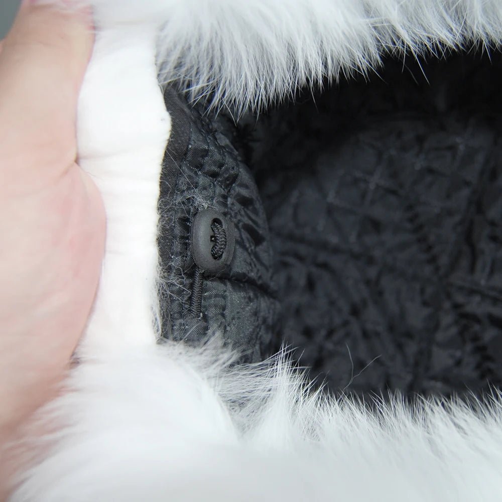 Real Fox Fur Winter Hat – Fluffy Russian Bomber Cap for Women - DEA71CFEF12E4CD6BB5962779C3CDC98