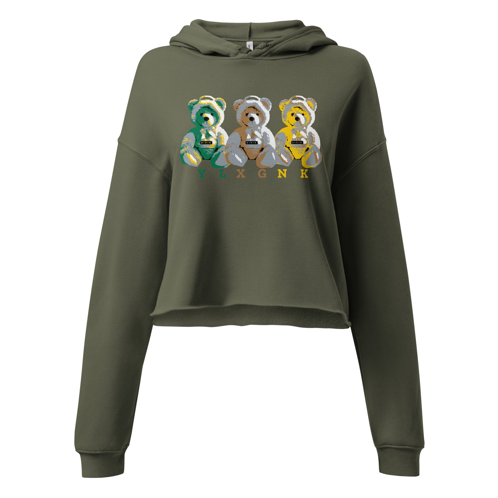 3REE Bear Besticktes Crop Hoodie – Stilvoll & Premium | YLXGNK | Bella + Canvas 7503 - Women's Crop Sweatshirt - 1840767_9643