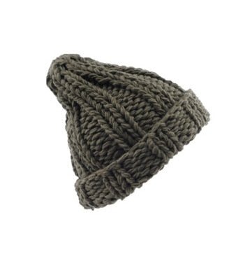 Faux Fur Knitted Beanie Hat – Chunky, Warm Winter Hat for Women - B2EB061E143A418E8CF2B8367C631CA1