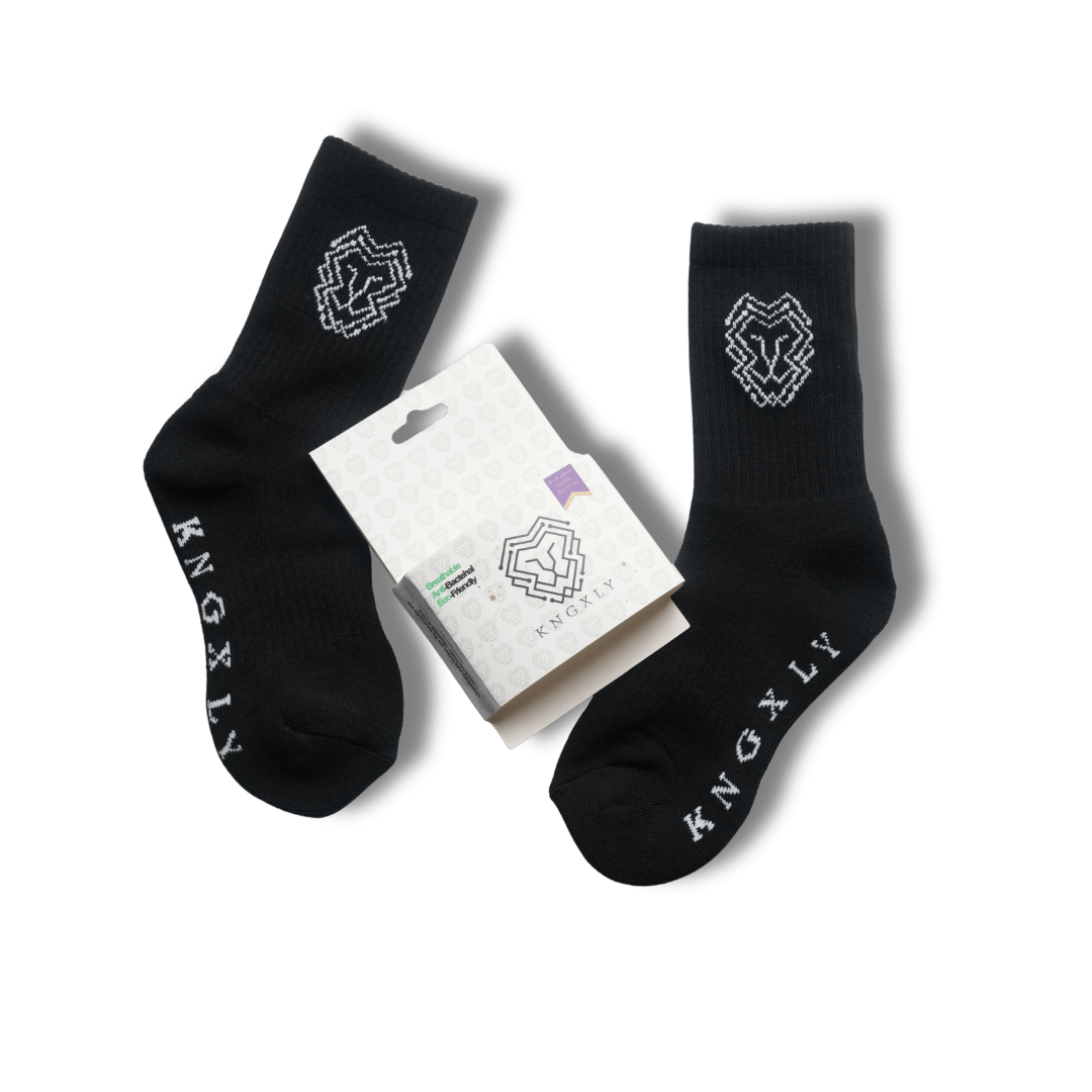 Kids Organic Cotton Athletic Crew Socks – Breathable Sport 5 - 8 Years - 