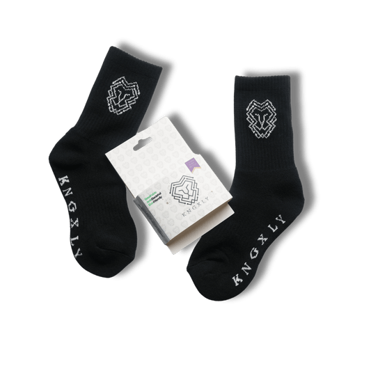 Kids Organic Cotton Athletic Crew Socks – Breathable Sport 5 - 8 Years - 