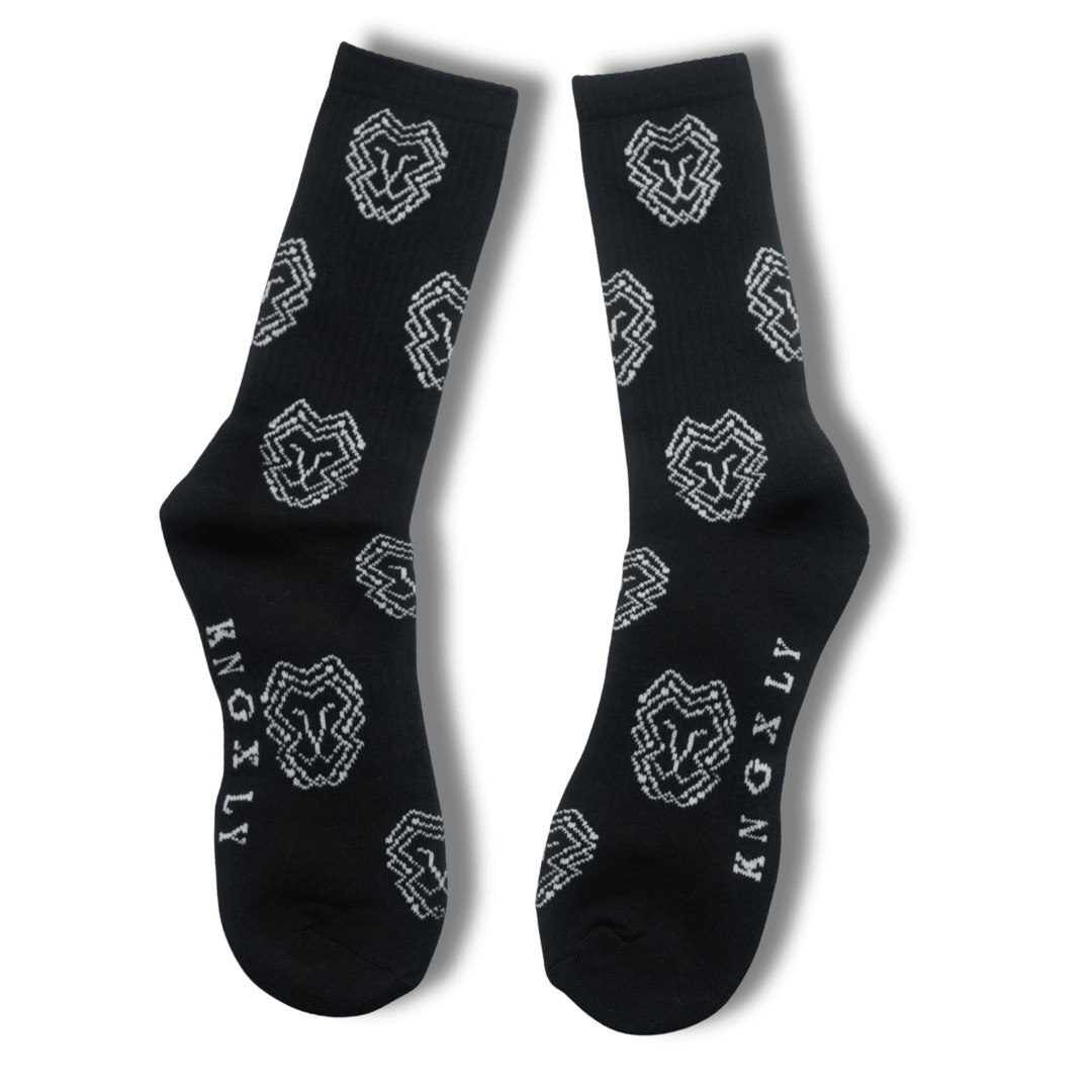 Organic Cotton Athletic Crew Socks - Allover Jacquard Performance Sport Socks - 