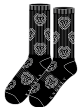 Organic Cotton Athletic Crew Socks - Allover Jacquard Performance Sport Socks - 