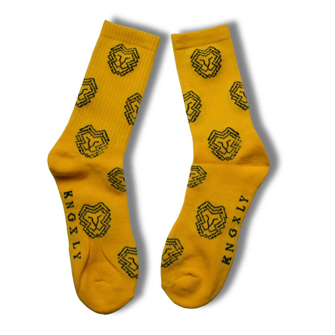 Organic Cotton Athletic Crew Socks - Allover Jacquard Performance Sport Socks - 