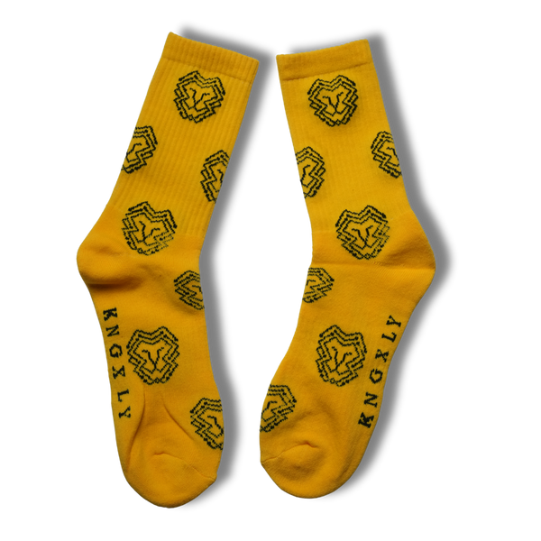 Organic Cotton Athletic Crew Socks - Allover Jacquard Performance Sport Socks - 
