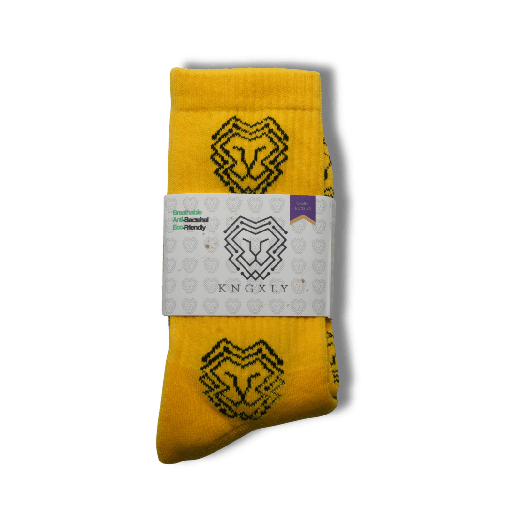 Organic Cotton Athletic Crew Socks - Allover Jacquard Performance Sport Socks - 