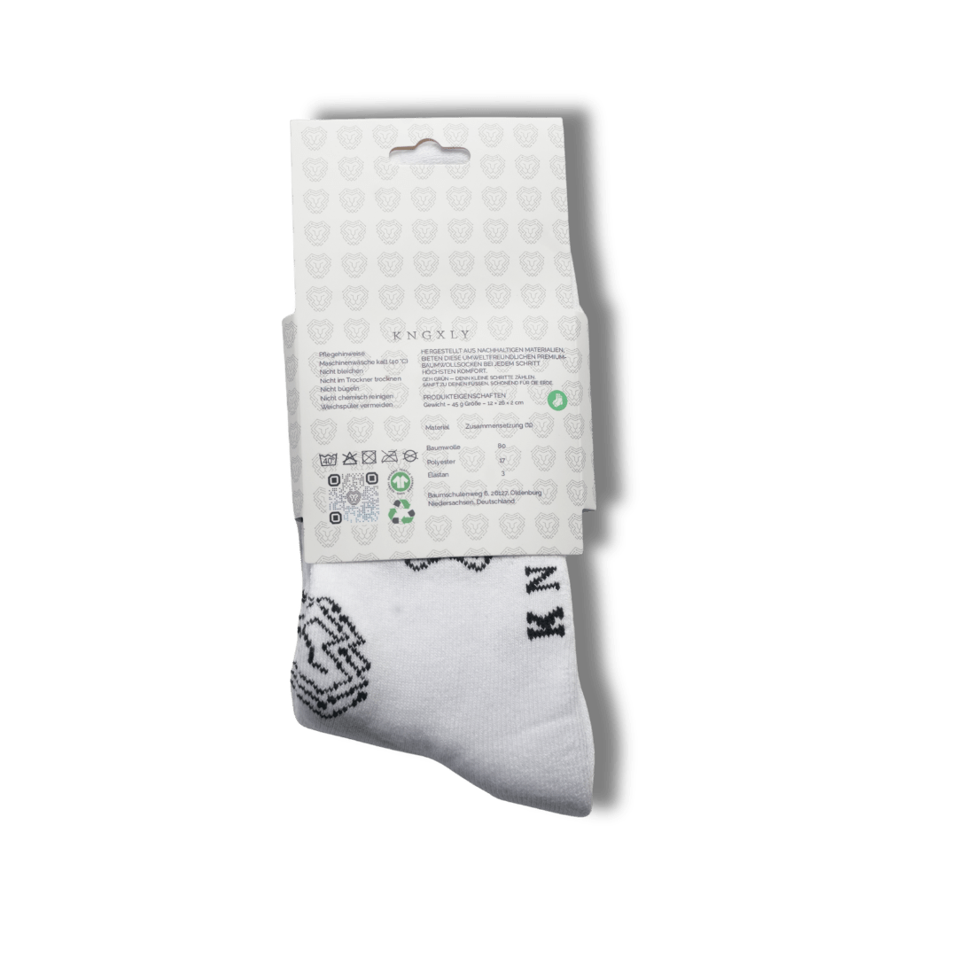 Organic Cotton Athletic Crew Socks - Allover Jacquard Performance Sport Socks - 