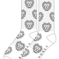 Organic Cotton Athletic Crew Socks - Allover Jacquard Performance Sport Socks - 