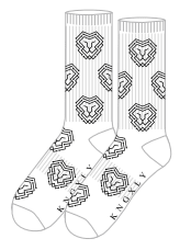 Organic Cotton Athletic Crew Socks - Allover Jacquard Performance Sport Socks - 