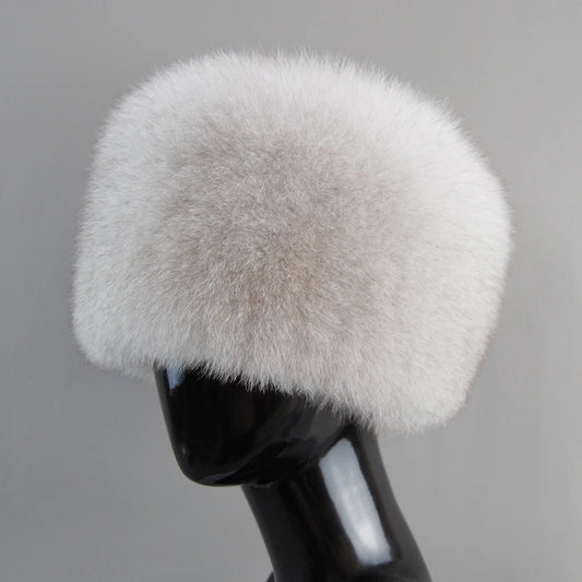 Real Fox Fur Winter Hat – Fluffy Russian Bomber Cap for Women - DEA71CFEF12E4CD6BB5962779C3CDC98