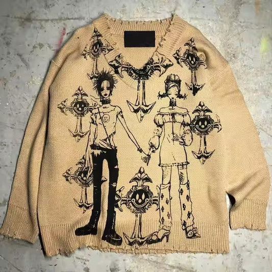 Round Neck Loose Fit Pullover Knitted Sweater for Women – Autumn & Winter - 3FA0D782FE53483AA64CB99E3EEAADD8